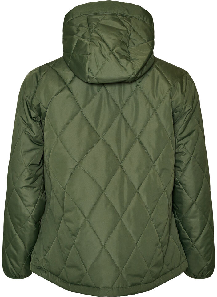 Veste l&eacute;g&egrave;rement matelass&eacute;e en losange, Vert, Packshot image number 1