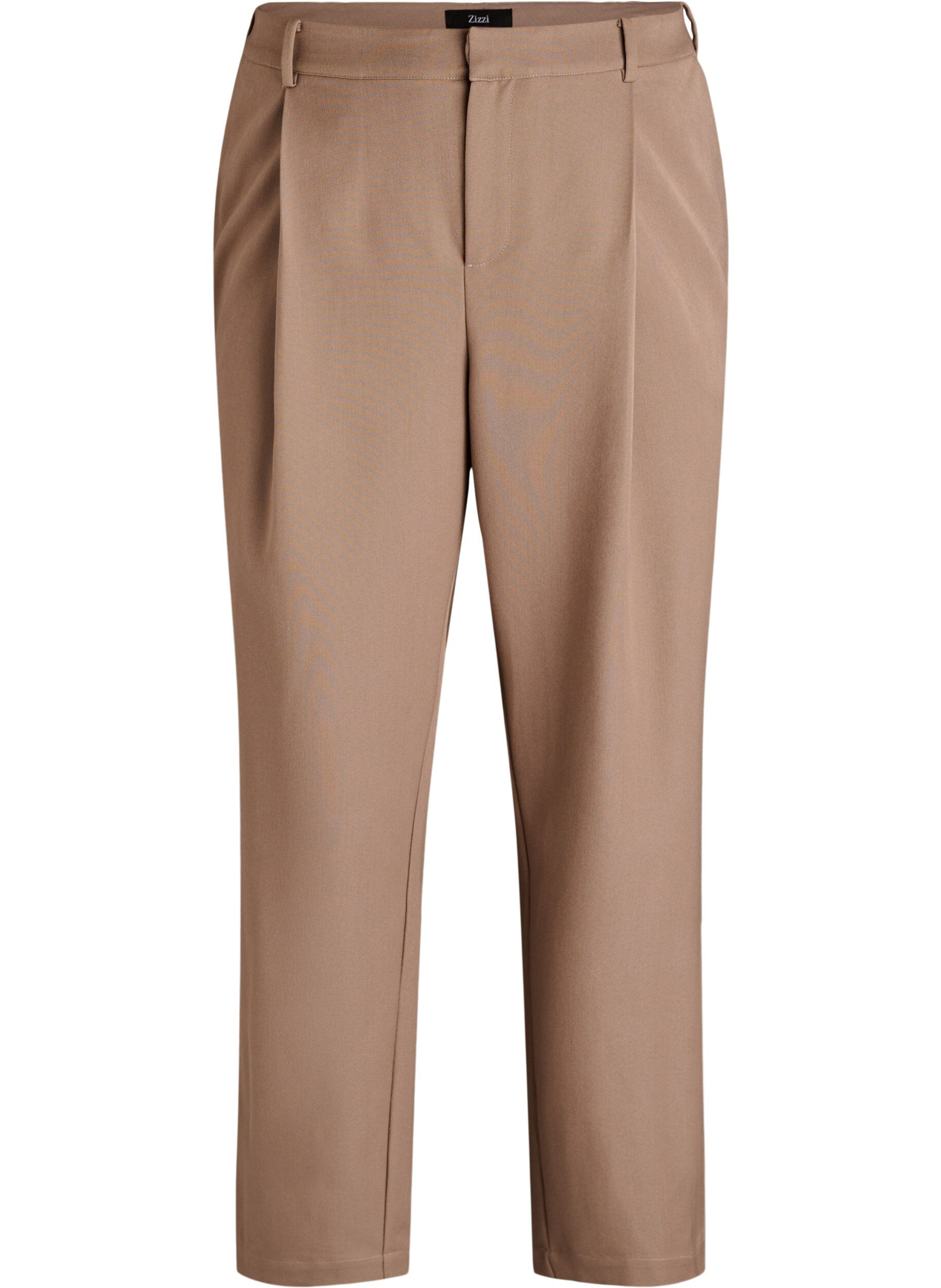 Pantalon tailleur taille haute &agrave; coupe droite