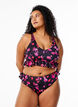 Haut de bikini fleuri avec volants, Rose, Model image number 1