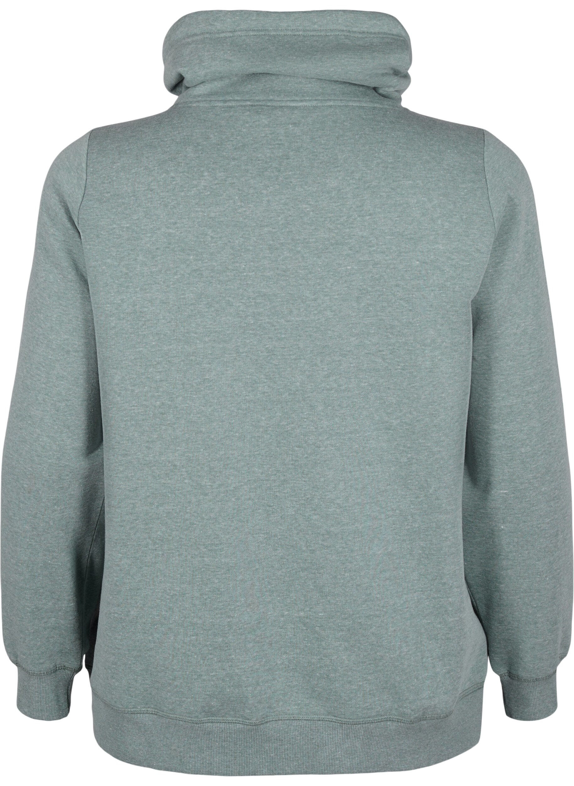 Zizzi FLASH - Sweat-shirt &agrave; col montant, Balsam Green Melange, Packshot image number 1