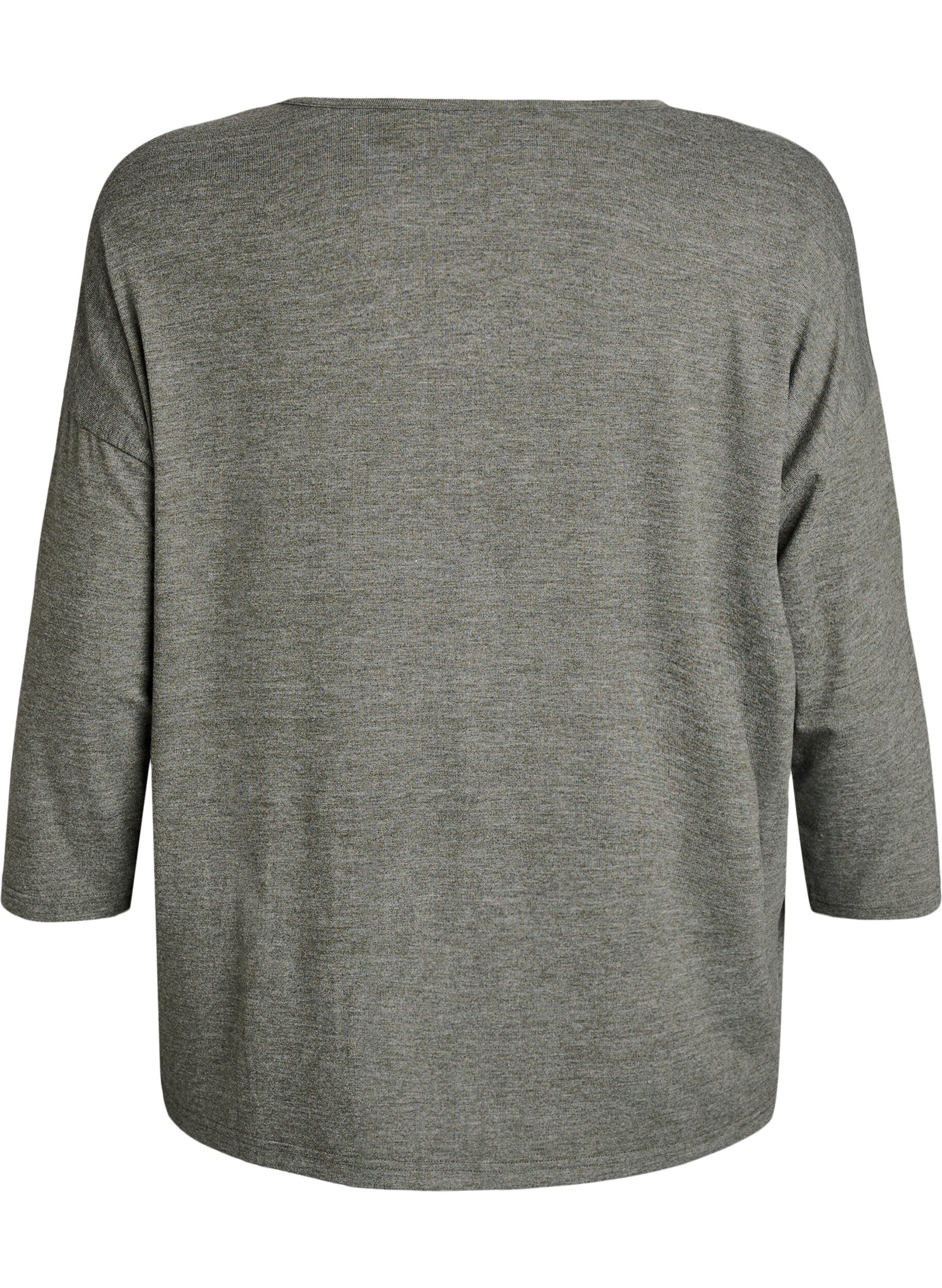 ZizziBlouse en jersey avec manches 3/4, Vert, Packshot image number 1