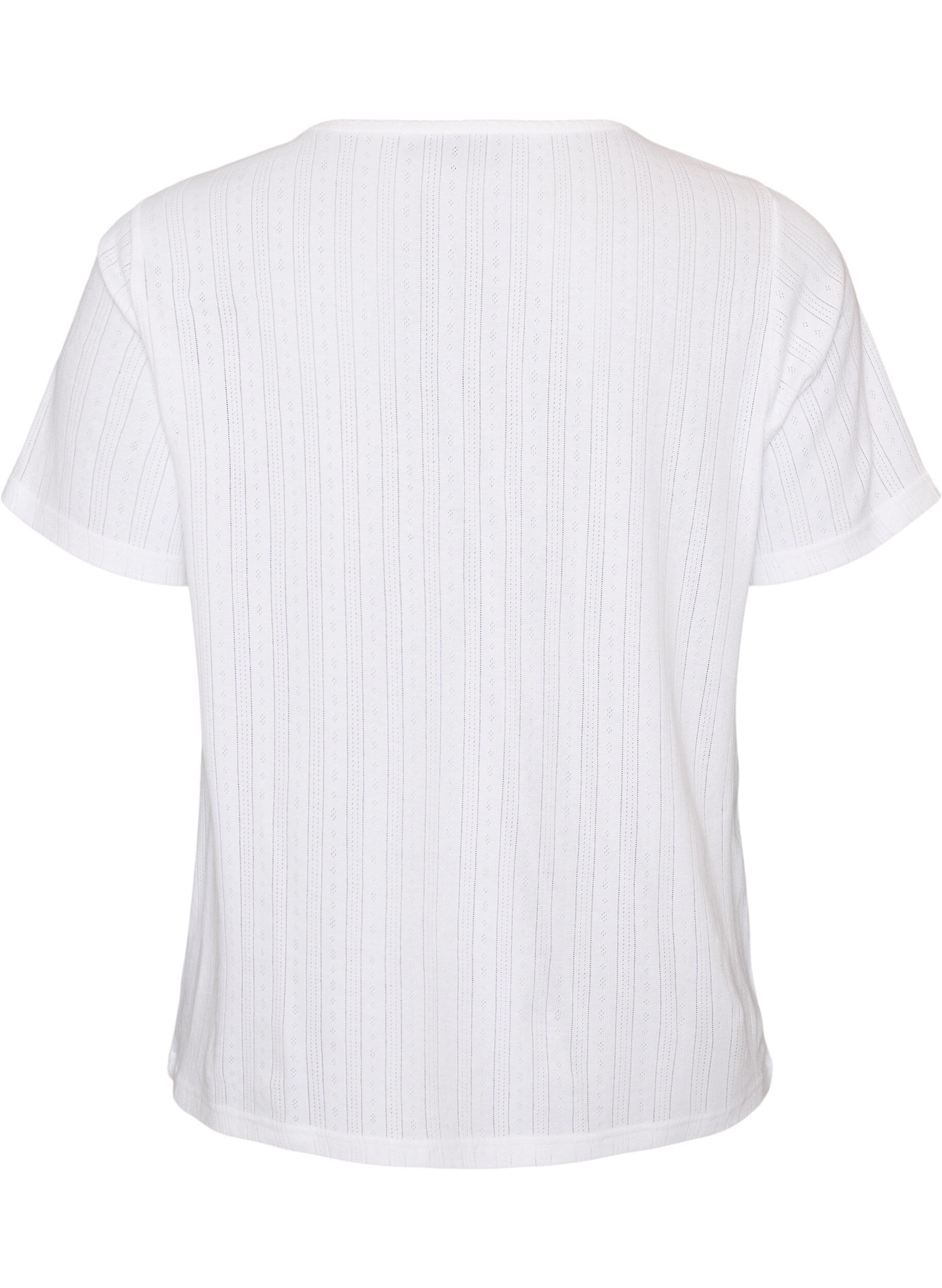 ZizziHaut de nuit en coton biologique avec broderie ajour&eacute;e, Blanc, Packshot image number 1