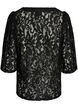 Blouse en dentelle &agrave; manches courtes et col V, Noir, Packshot image number 1