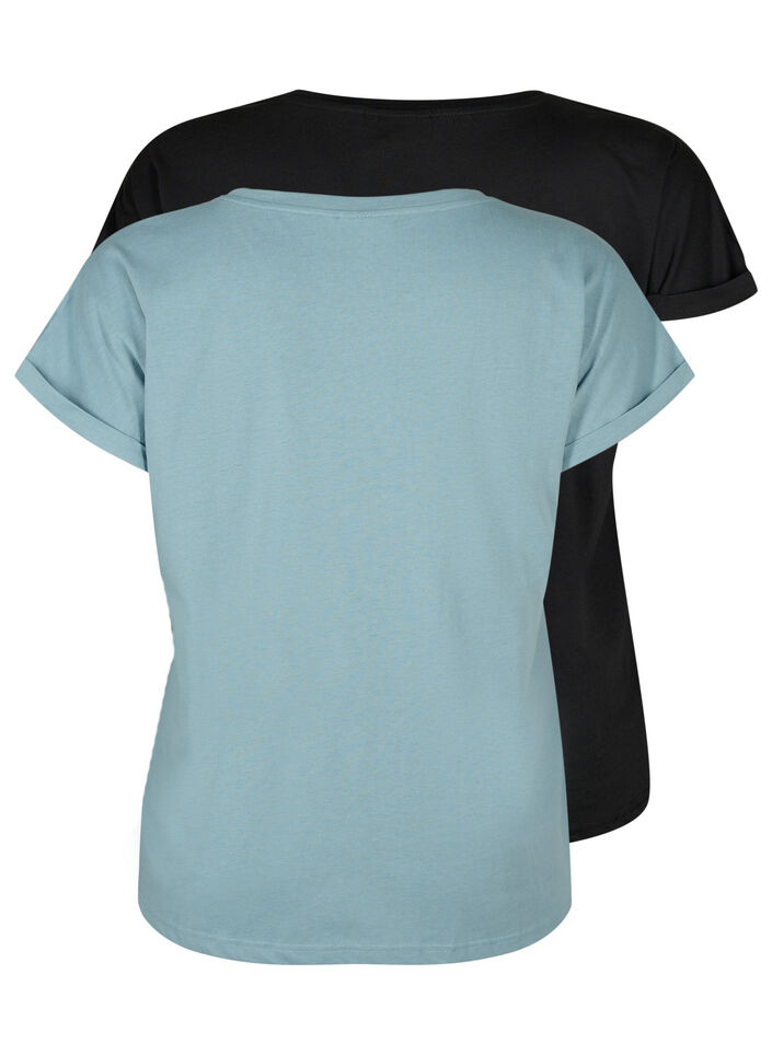 2 packs de t-shirts &agrave; manches courtes, Bleu, Packshot image number 1