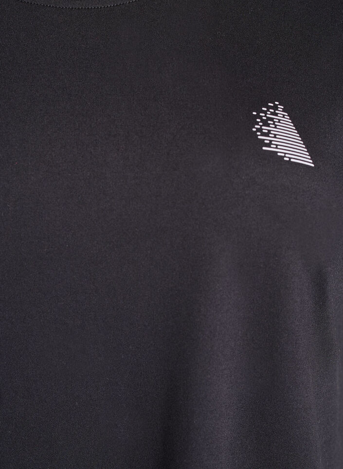 T-shirt de sport couleur unie, Noir, Packshot