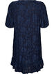 Robe &agrave; texture florale et bordure &agrave; volants, Bleu, Packshot image number 1