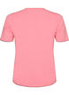 T-shirt en coton avec bords ondul&eacute;s contrastants, Rose, Packshot image number 1