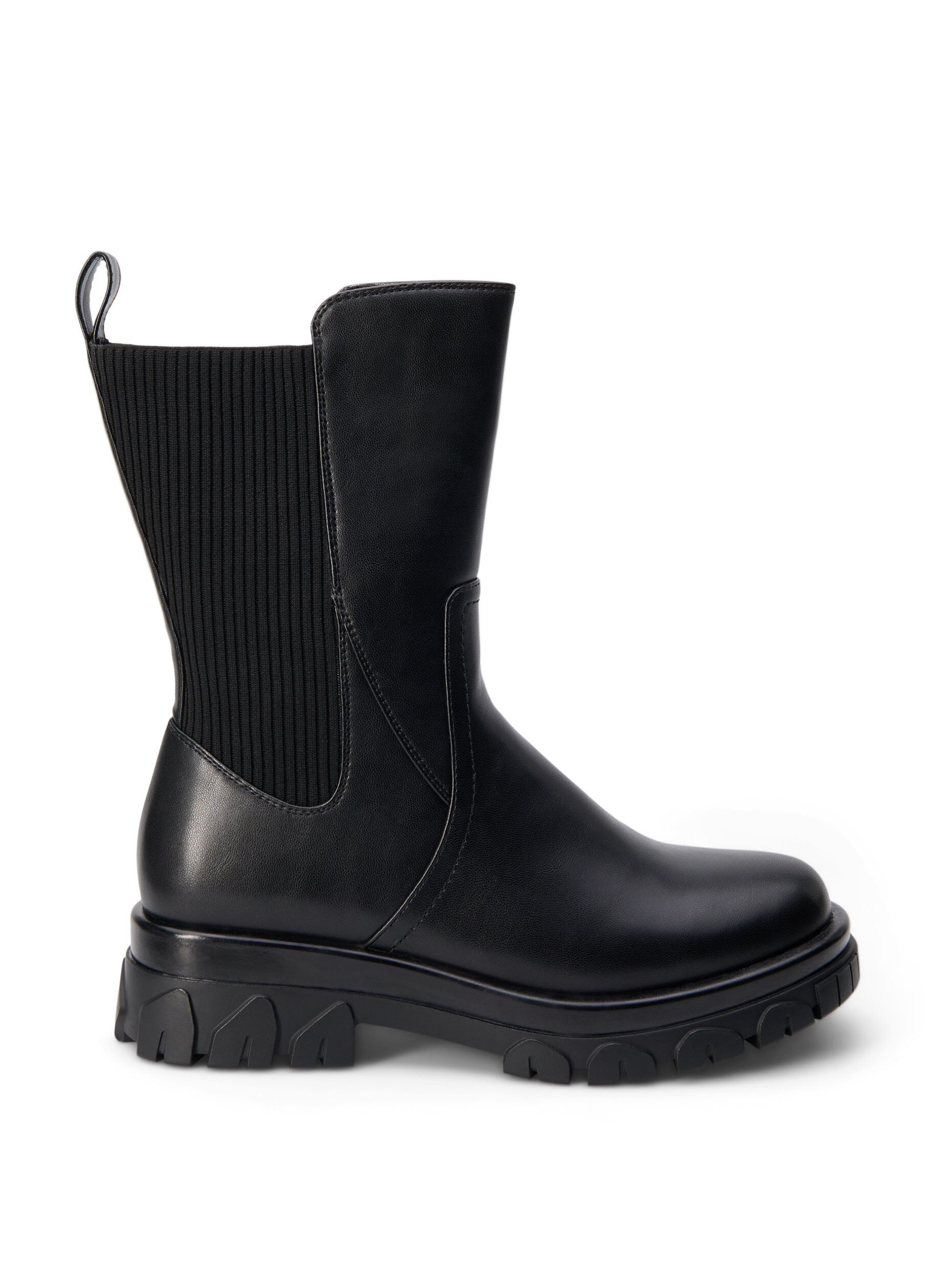Zizzi Large - Bottes courtes avec &eacute;lastique, Noir, Model image number 0