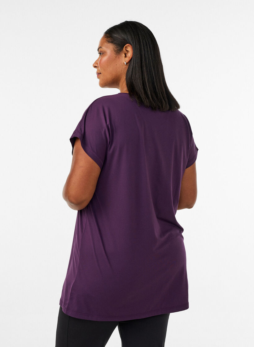 T-shirt long de sport, Violet, Model image number 2