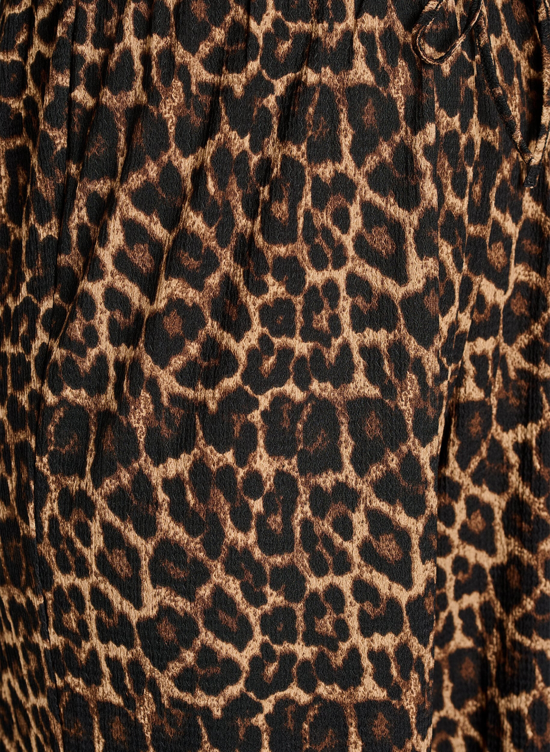 Zizzi Pantalon large en tissu l&eacute;ger et textur&eacute;, Noir, Packshot image number 2