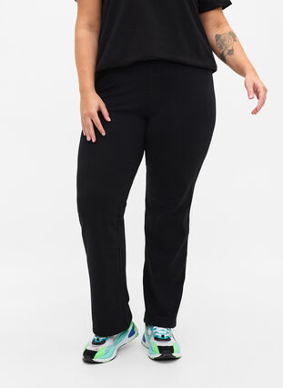 Pantalon de sport en coton, Black, Model image number 0