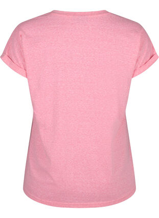 T-shirt mélangé à manches courtes, Strawberry Pink Mel., Packshot image number 1
