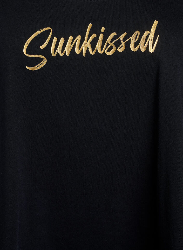 Top en coton avec forme en A, Noir, Packshot image number 2