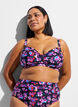 Haut de bikini avec armatures et imprim&eacute;, Violet, Model image number 0