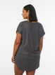 Chemise de nuit &agrave; manches courtes avec imprim&eacute; de texte, Noir, Model image number 2