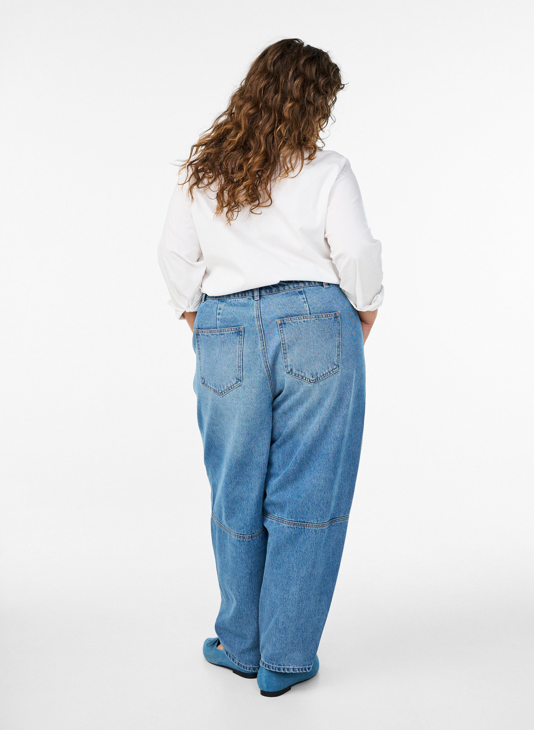 ZizziJean barrel taille haute, Bleu, Model image number 1
