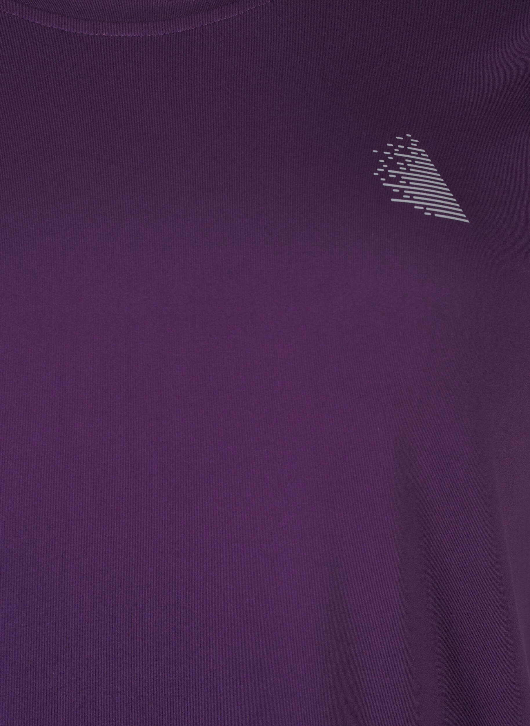 Zizzi T-shirt d'entra&icirc;nement avec coupe &eacute;troite et col rond, Purple Pennant, Packshot image number 2
