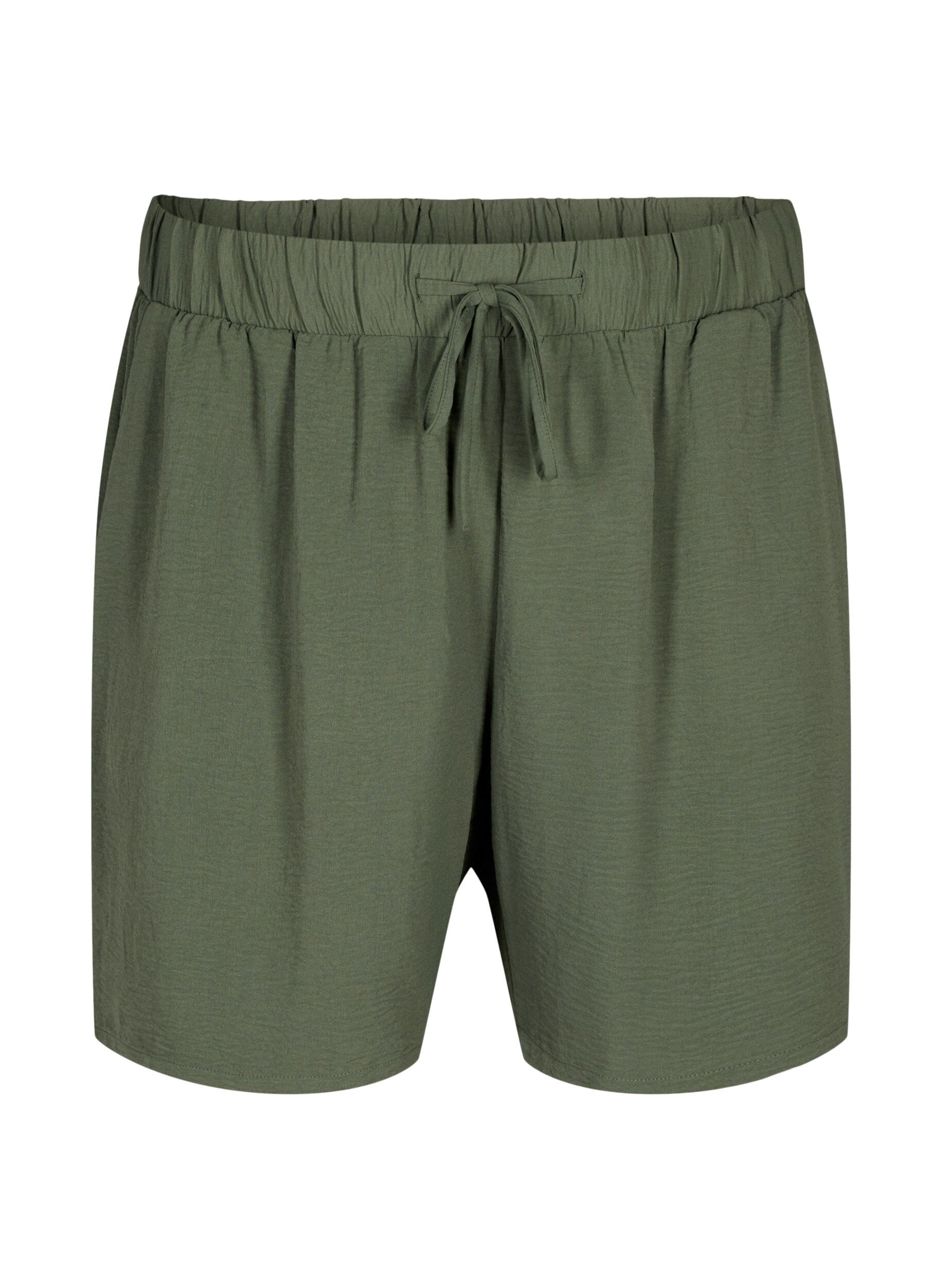 Zizzi Short avec poches et ceinture &eacute;lastique, Vert, Packshot image number 0