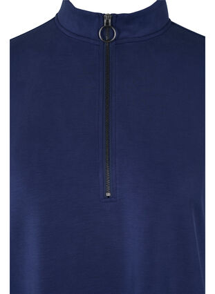 Pull tunique à col montant et détail zippé, Medieval Blue, Packshot image number 2