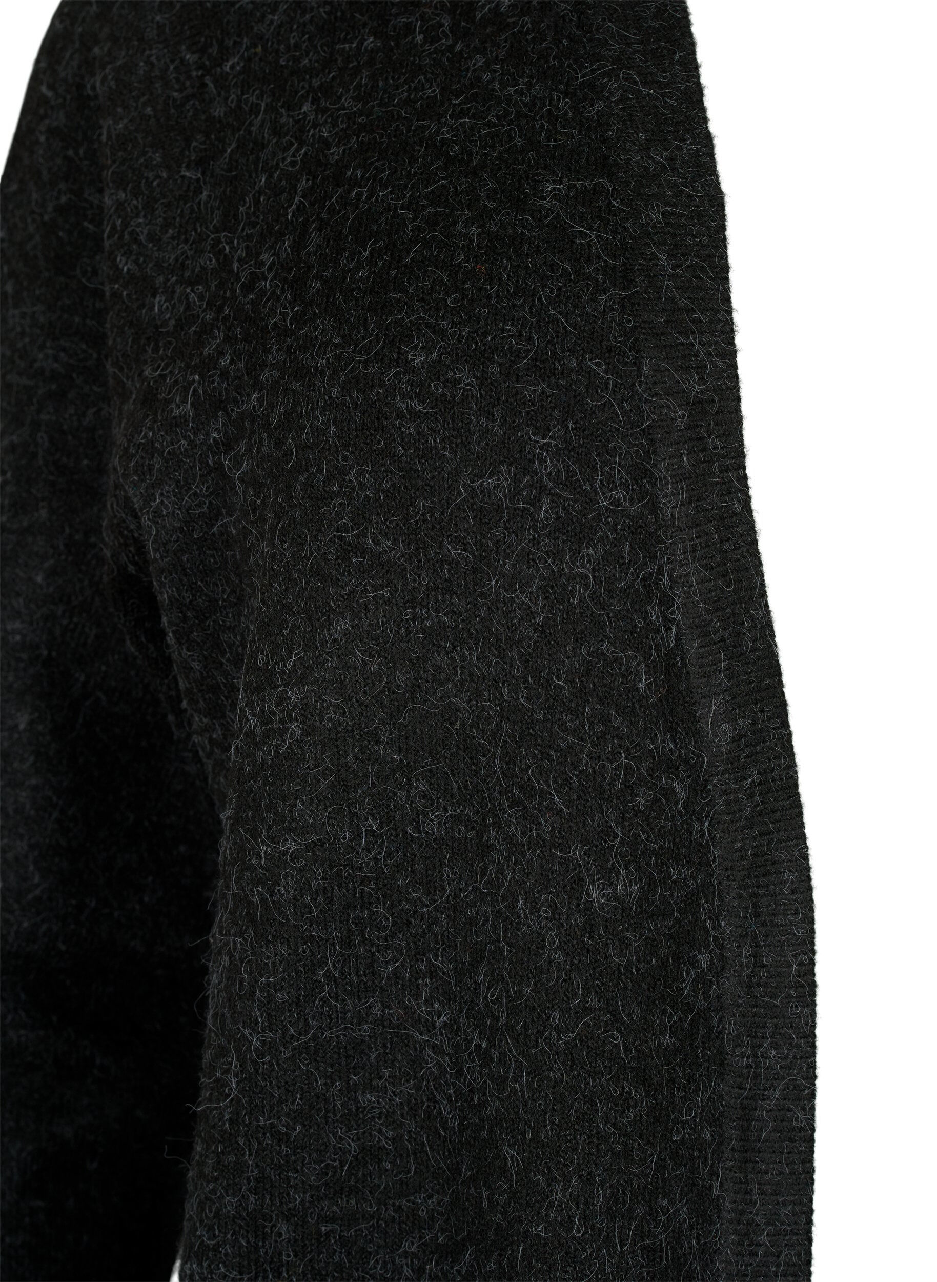 ZizziCardigan tricot&eacute; mouchet&eacute; avec poches, Gris anthracite, Packshot image number 2
