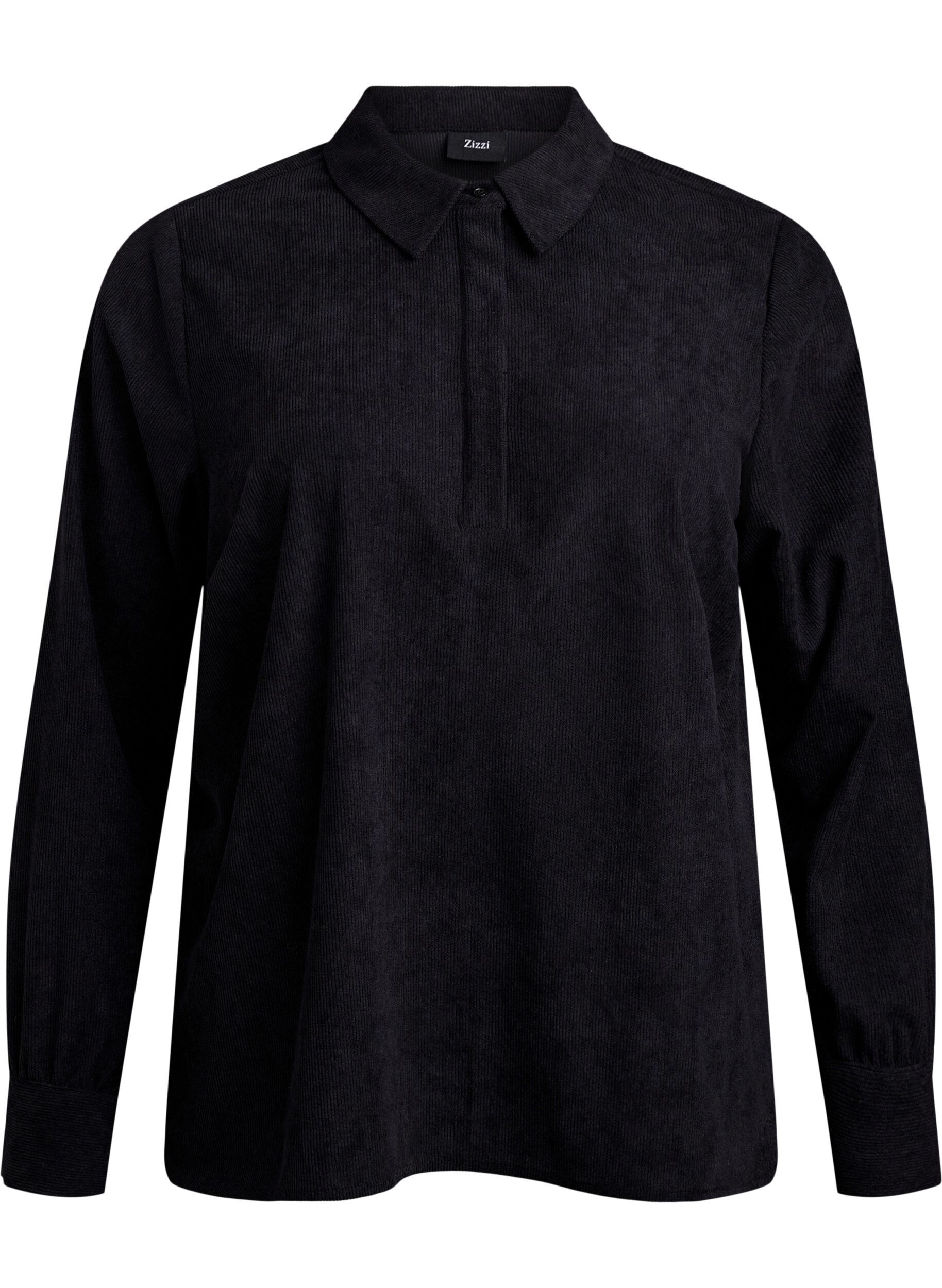 Chemise manches longues en velours c&ocirc;tel&eacute;