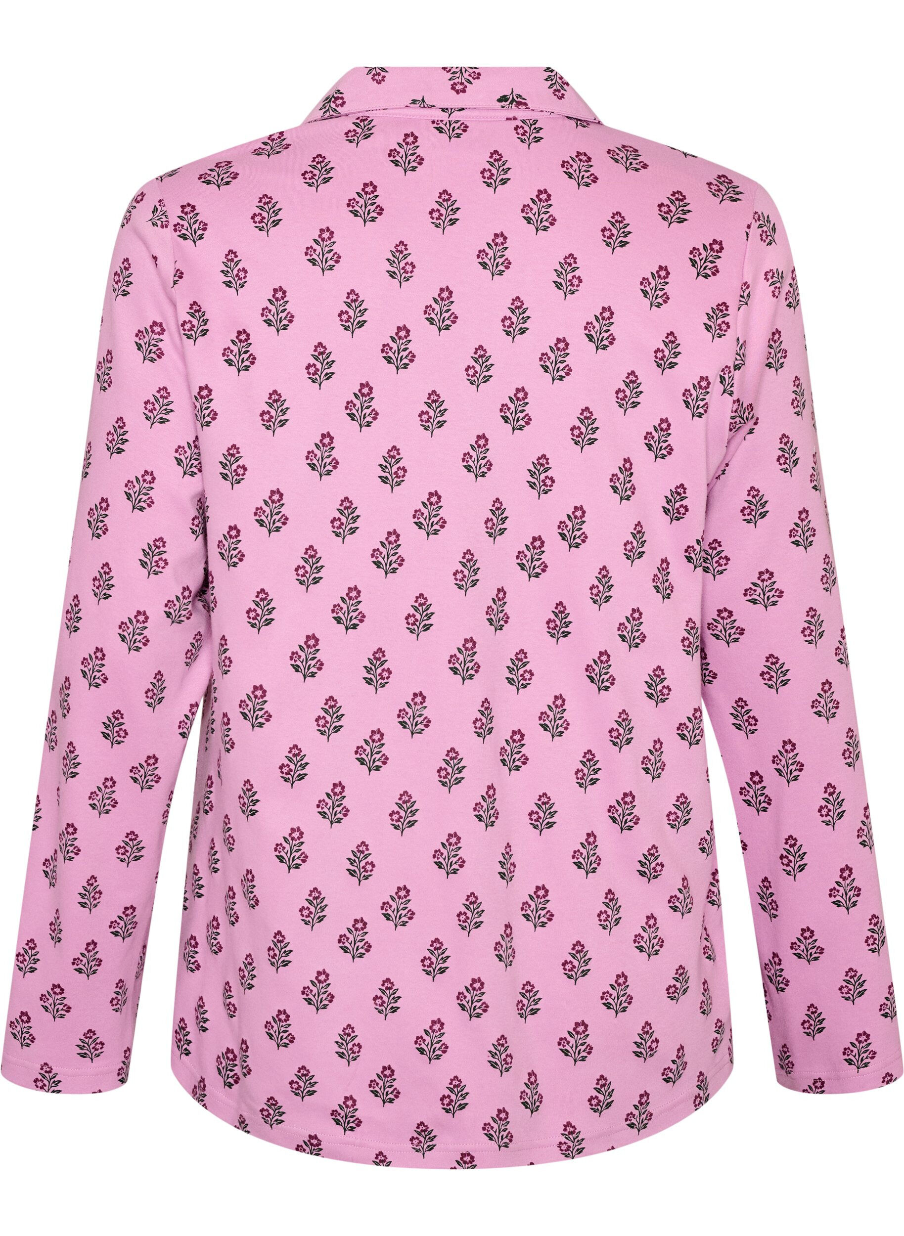 ZizziChemise de pyjama en coton avec poche poitrine, Rose, Packshot image number 1