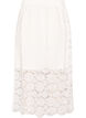 Jupe midi en dentelle avec taille &eacute;lastique, Blanc, Packshot image number 1