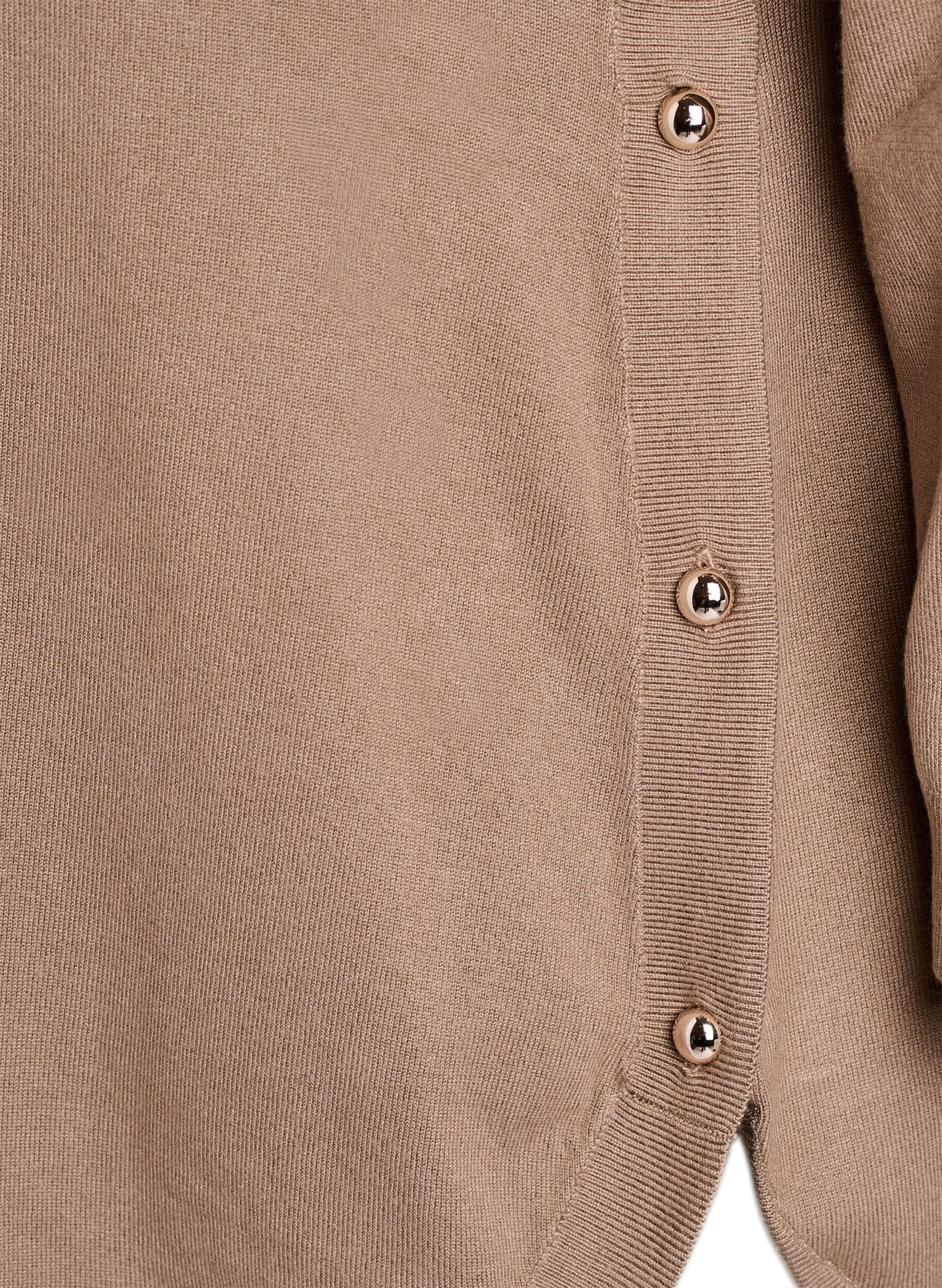 ZizziBlouse en maille avec boutons sur le c&ocirc;t&eacute;, Beige, Packshot image number 3