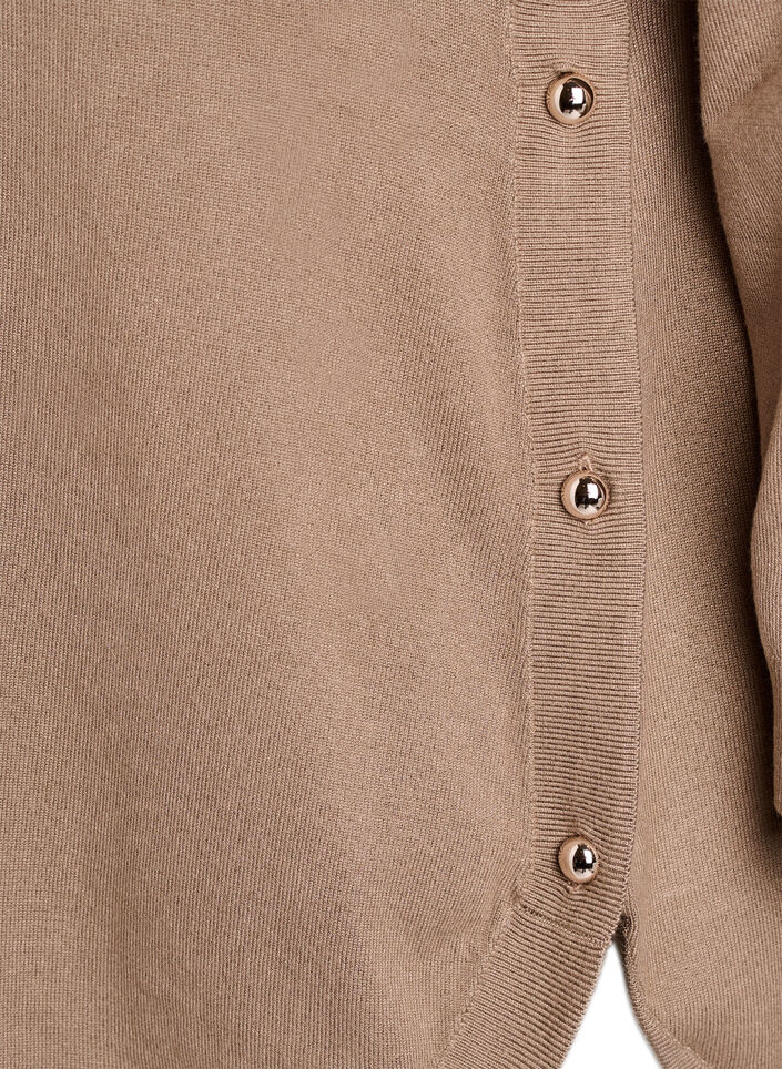 Blouse en maille avec boutons sur le c&ocirc;t&eacute;, Beige, Packshot image number 3
