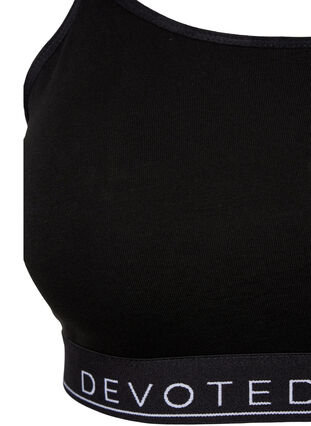 Haut soutien-gorge en coton avec bretelles réglables, Black/Upper Font, Packshot image number 2