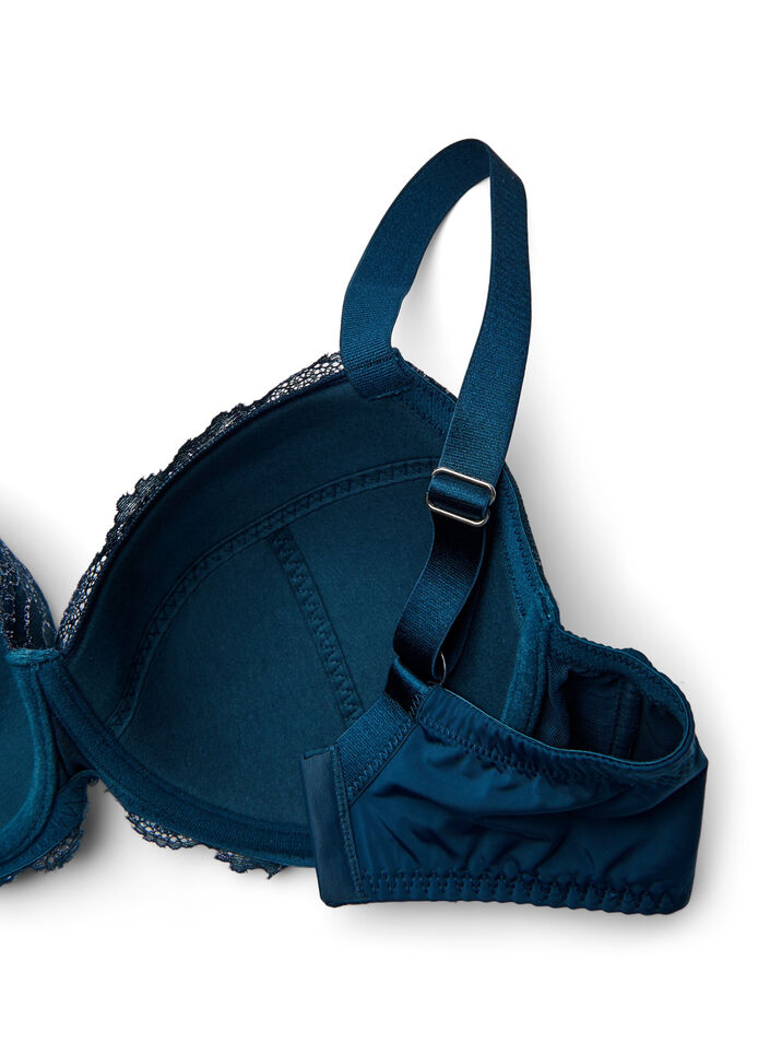 Soutien-gorge à armatures avec dentelle et bonnets rembourrés, Bleu, Packshot image number 3