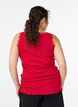 Haut avec bordure en dentelle, Rouge, Model image number 2