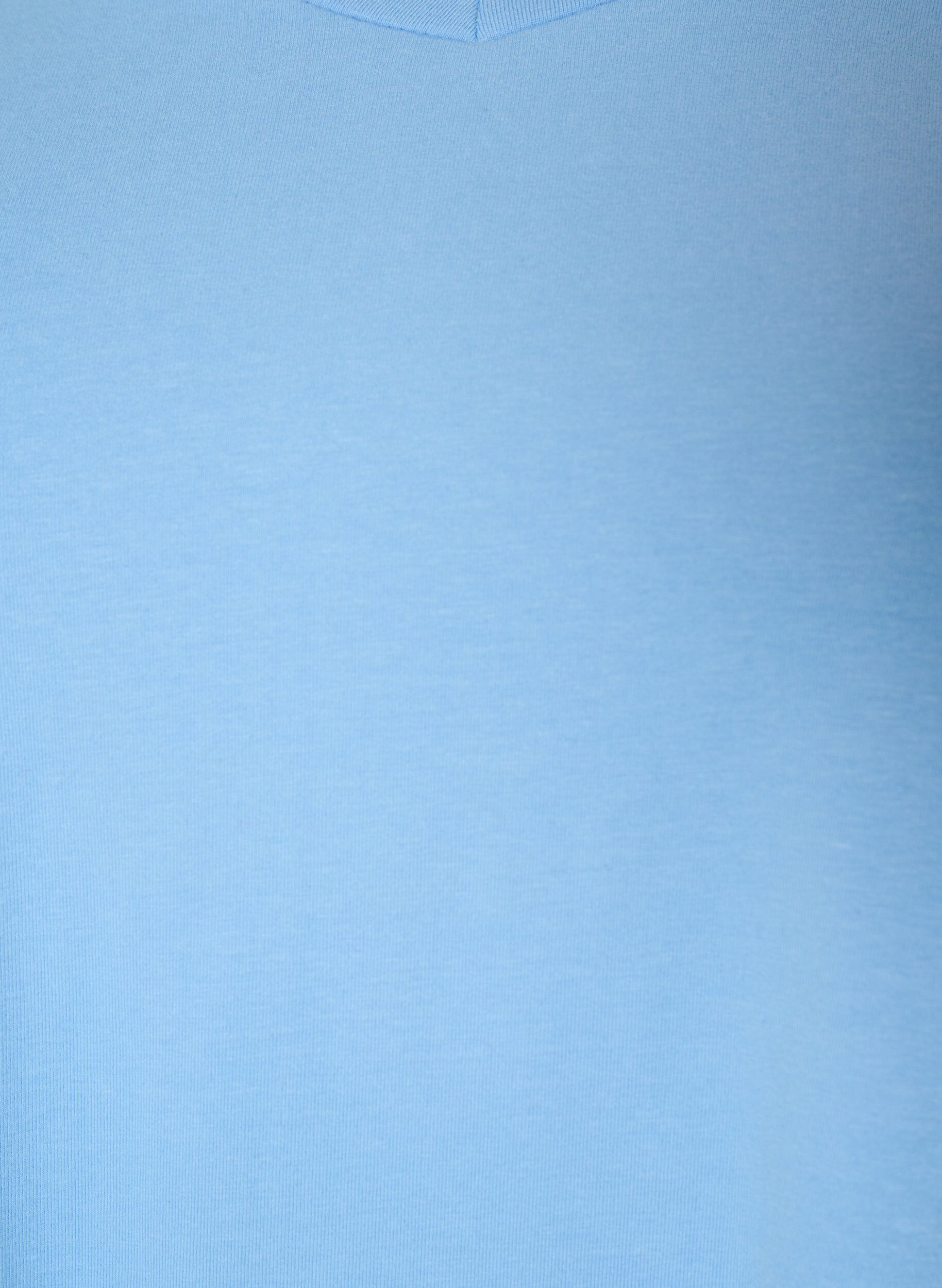 ZizziT-shirt en coton uni basique, Bleu Clair, Packshot image number 2