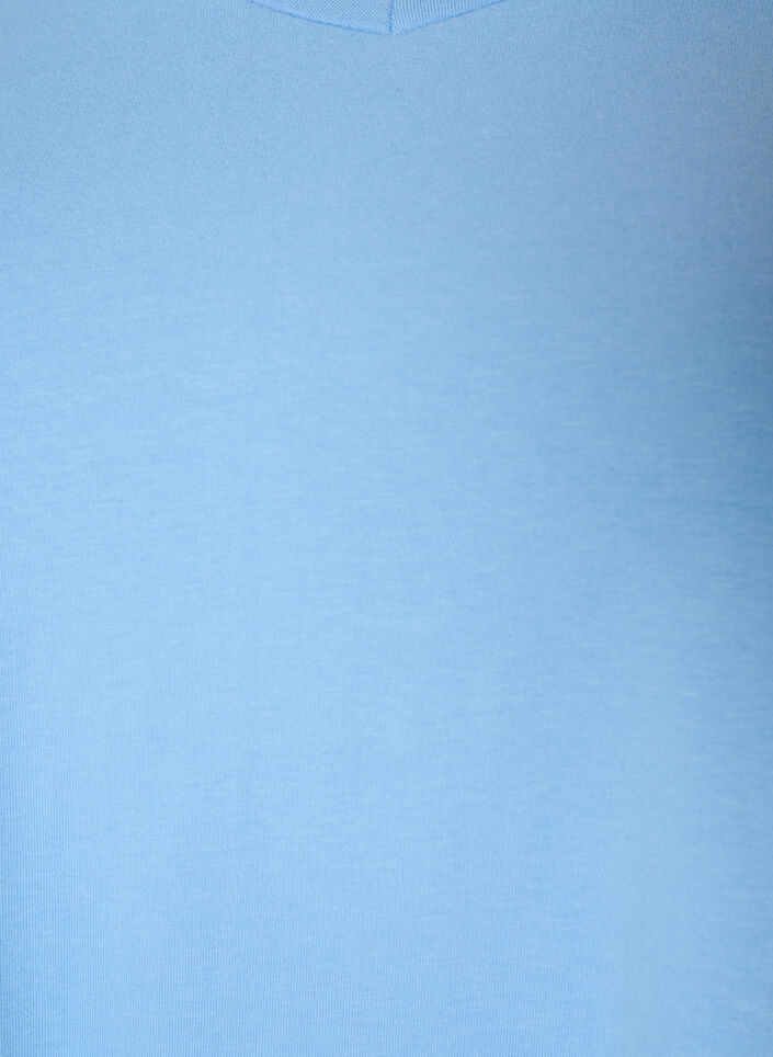 T-shirt en coton uni basique, Bleu Clair, Packshot image number 2