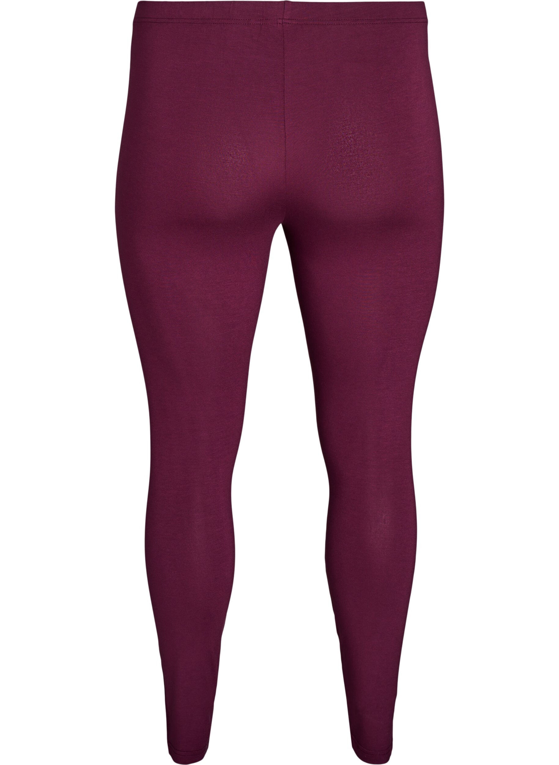 ZizziLeggings basiques en viscose, Bordeaux fonc&eacute;, Packshot image number 1