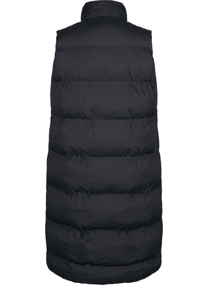 Gilet long avec poches et fermeture &eacute;clair &agrave; double sens, Noir, Packshot image number 1