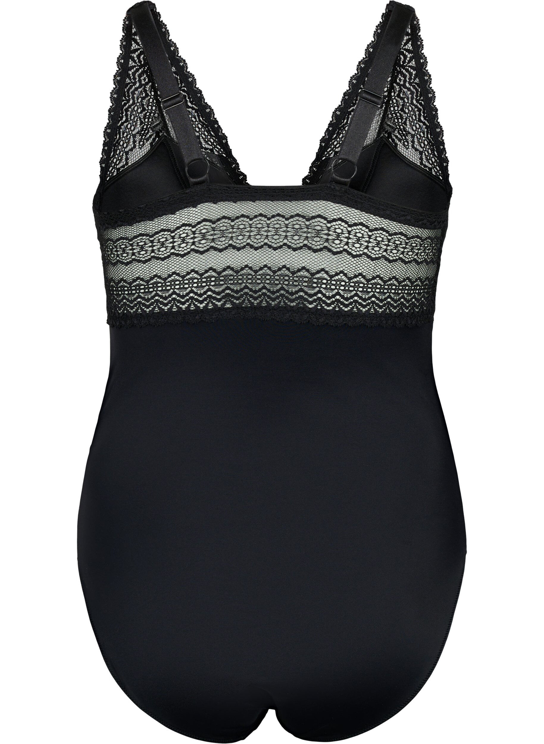 Zizzi Body avec dentelle et rembourrage doux, Black, Packshot image number 1