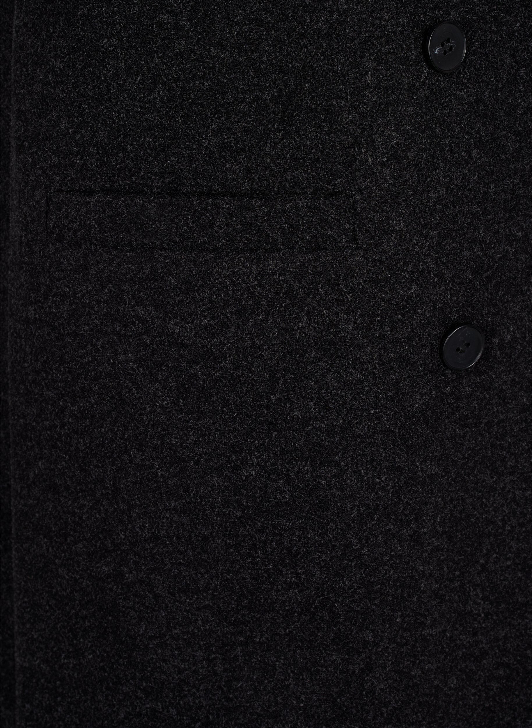 Zizzi Gilet long en imitation laine, Dark Grey Melange, Packshot image number 3