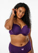 Soutien-gorge moulé avec armatures et détails en dentelle, Violet, Model image number 0