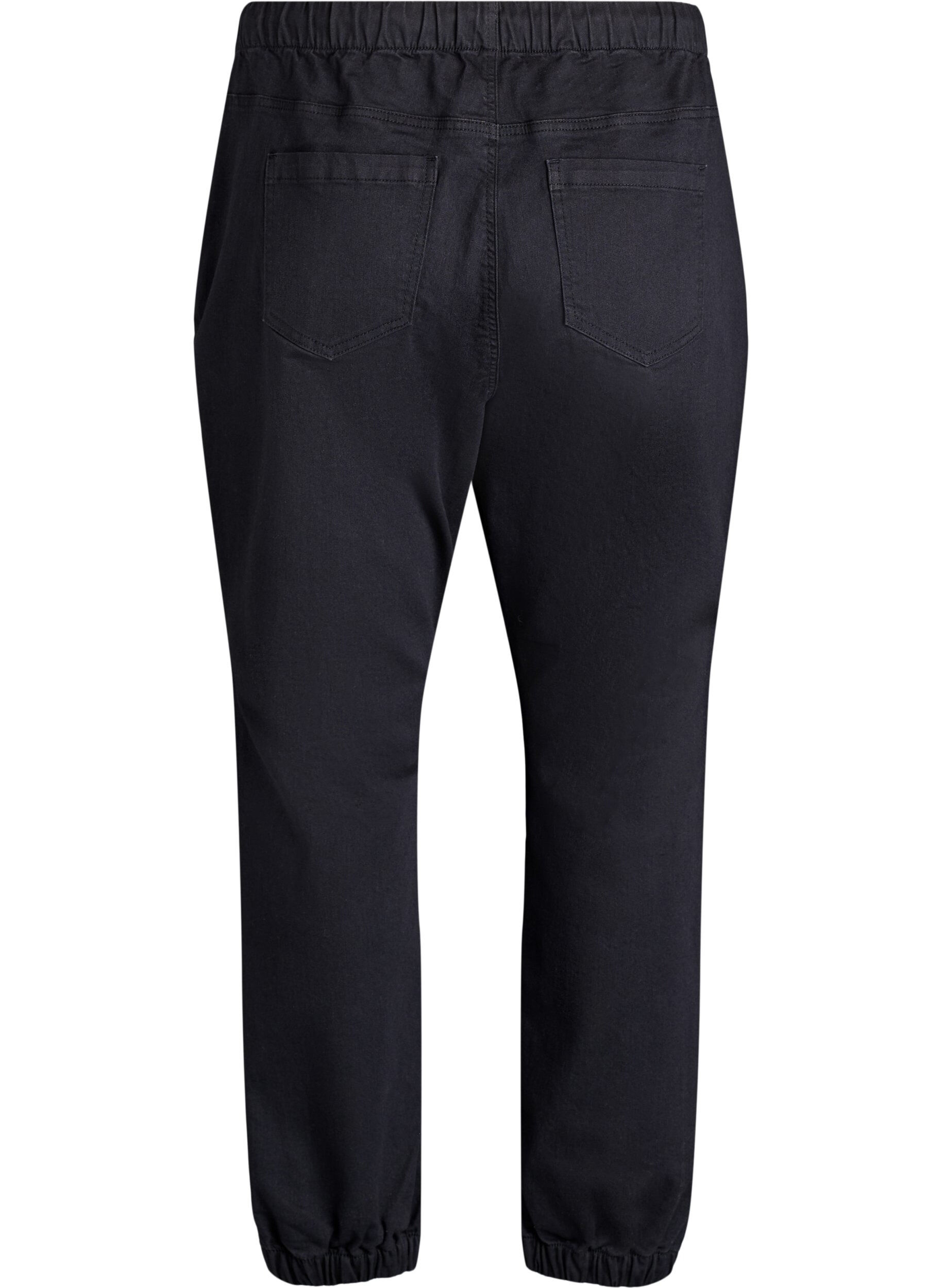 Zizzi Pantalon de jogging en denim avec des poches, Noir, Packshot image number 1