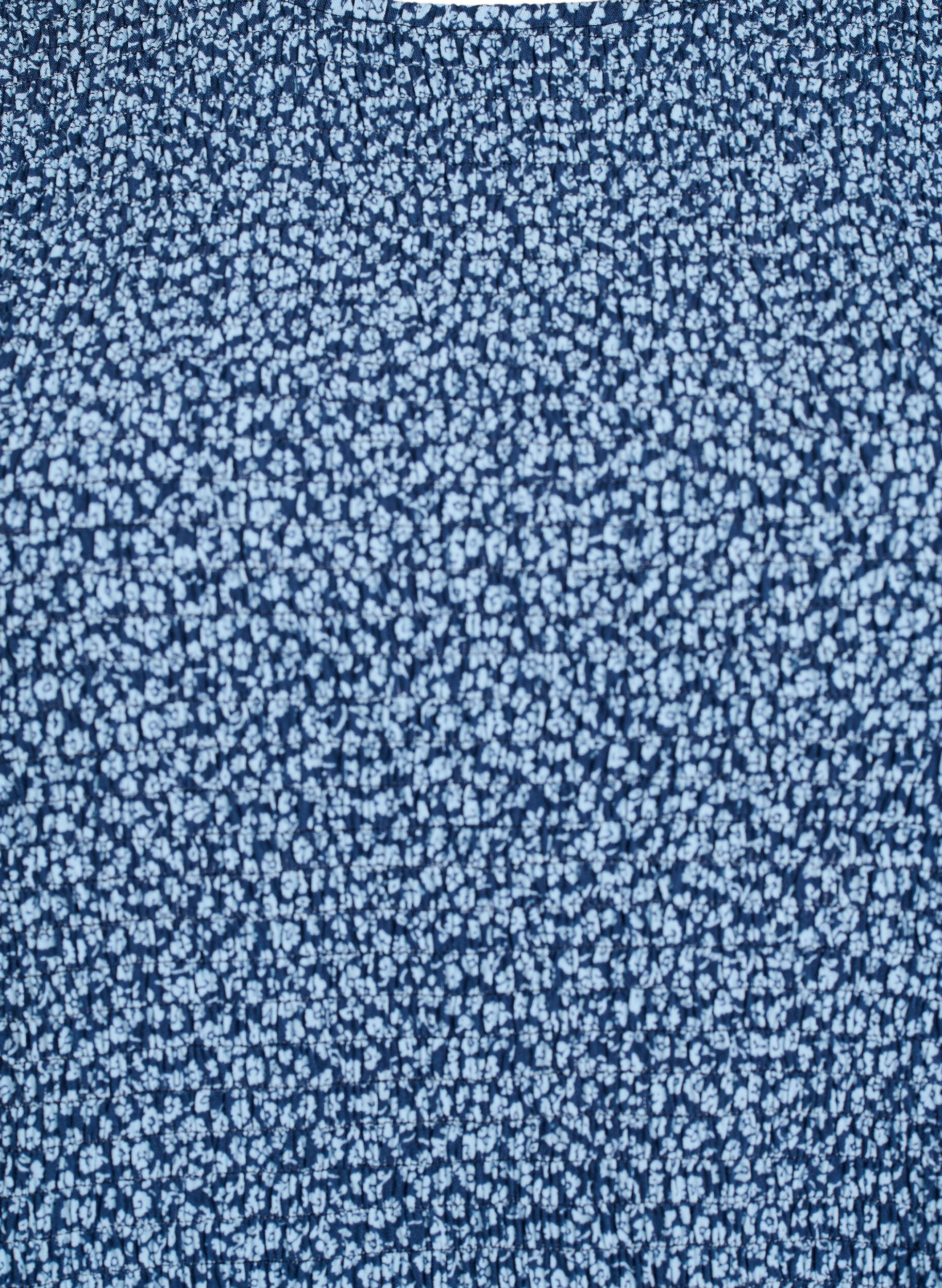 Zizzi Blouse avec haut smock&eacute; et imprim&eacute; fleuri, Bleu, Packshot image number 2