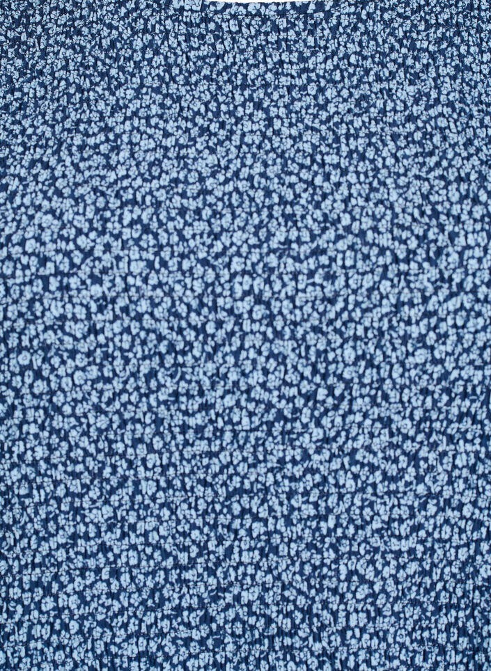 Blouse avec haut smock&eacute; et imprim&eacute; fleuri, Bleu, Packshot image number 2