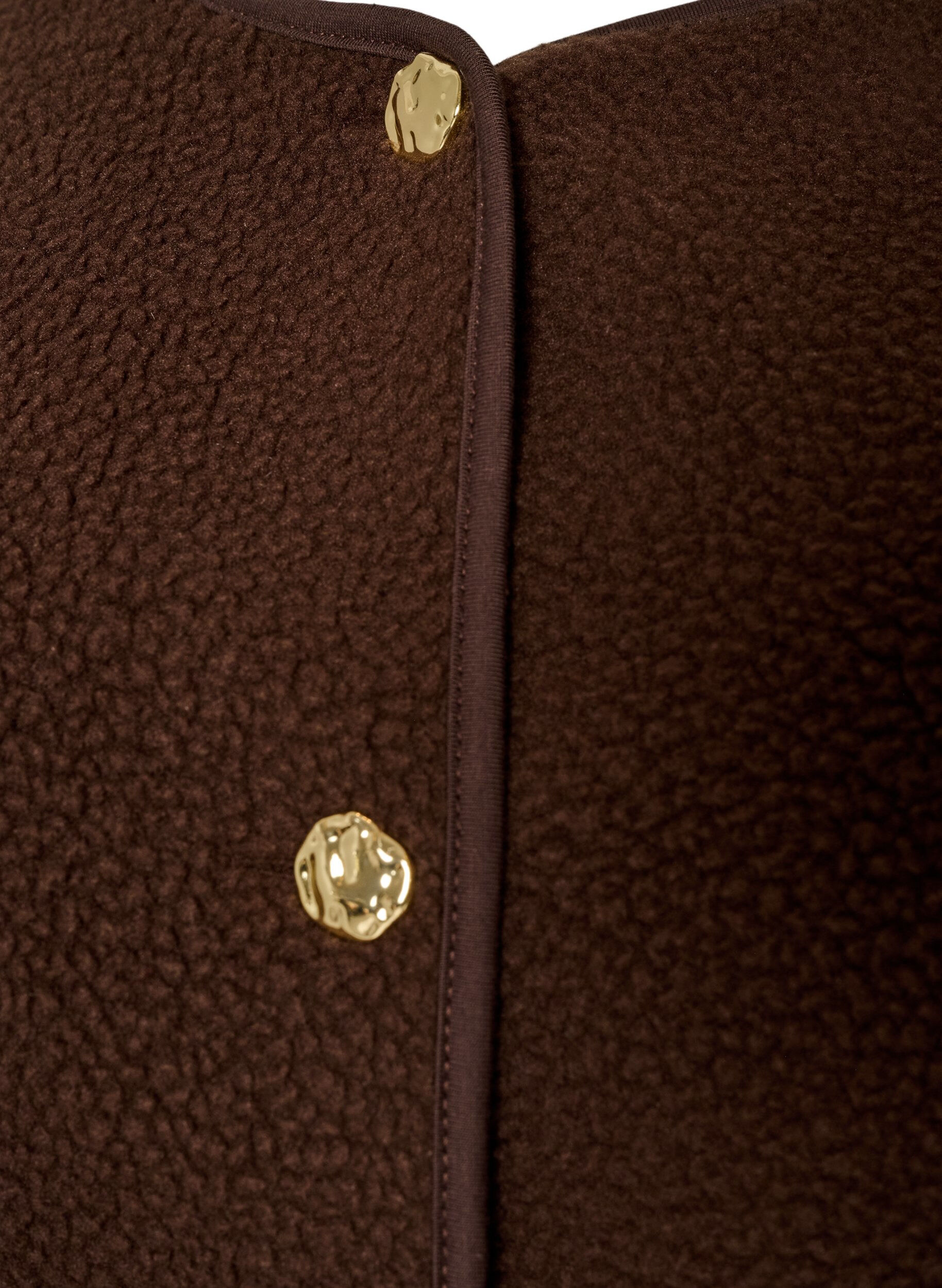ZizziGilet teddy avec boutons et poches, Marron, Packshot image number 2