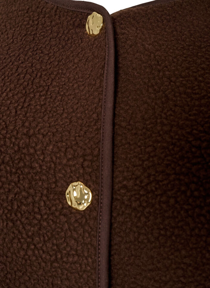 Gilet teddy avec boutons et poches, Marron, Packshot image number 2