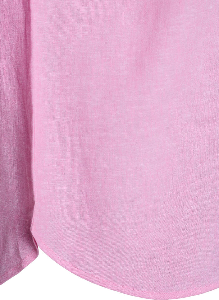 Chemise en lin et viscose avec manches 3/4, Rose, Packshot image number 3