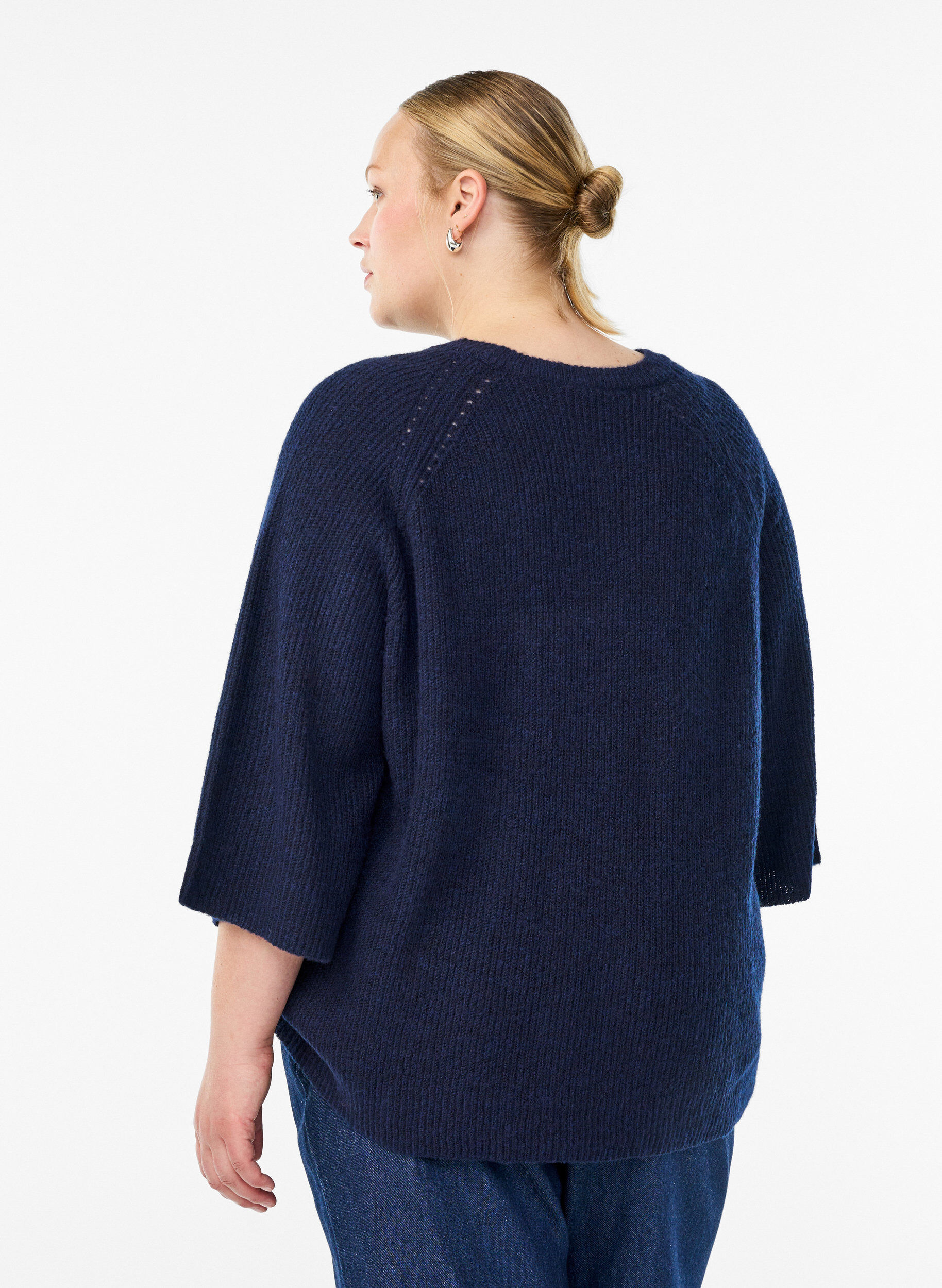 ZizziPull c&ocirc;tel&eacute; &agrave; manches 3/4, Bleu, Model image number 2