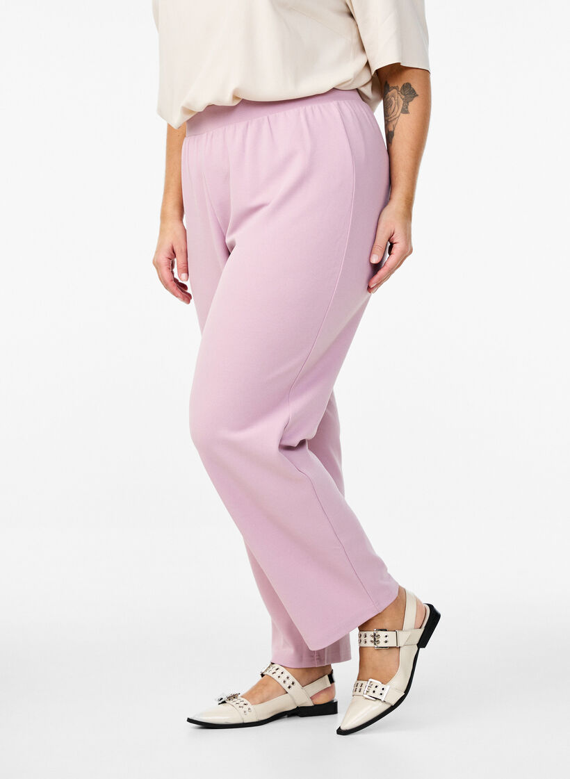 Pantalon &agrave; coupe droite, Rose poudr&eacute;e, Model image number 2