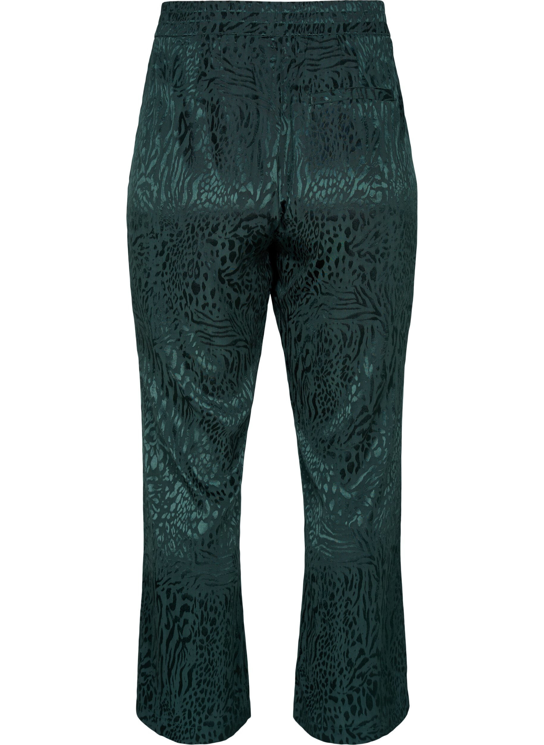 Zizzi Pantalon ample en viscose avec imprim&eacute; ton sur ton, Ponderosa Pine, Packshot image number 1