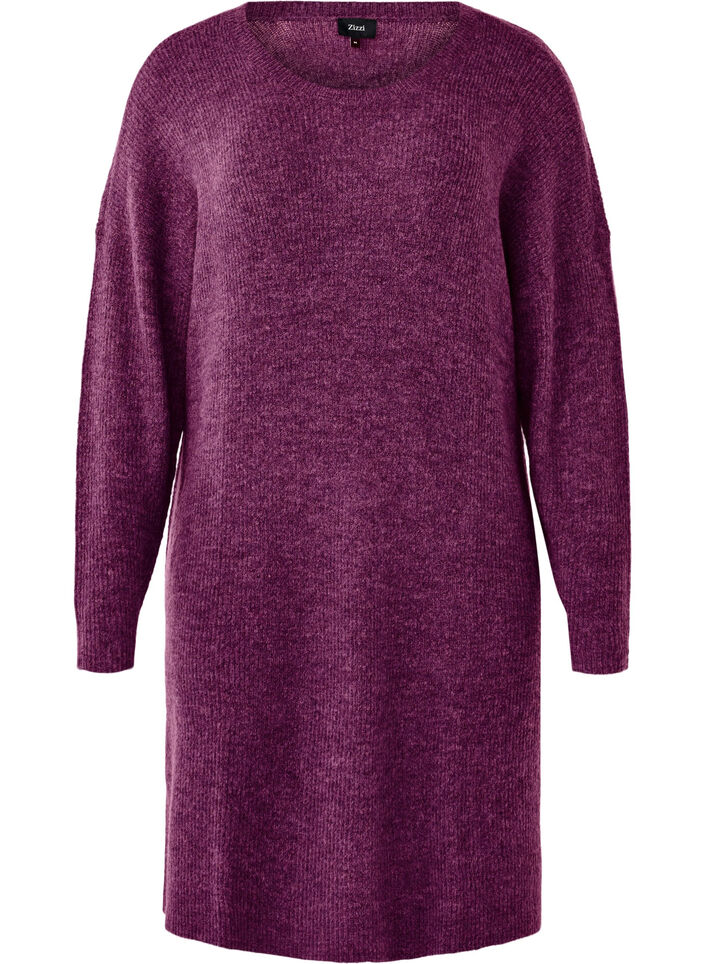 Robe à manches longues en tricot côtelé, Potent Purple Mel., Packshot image number 0