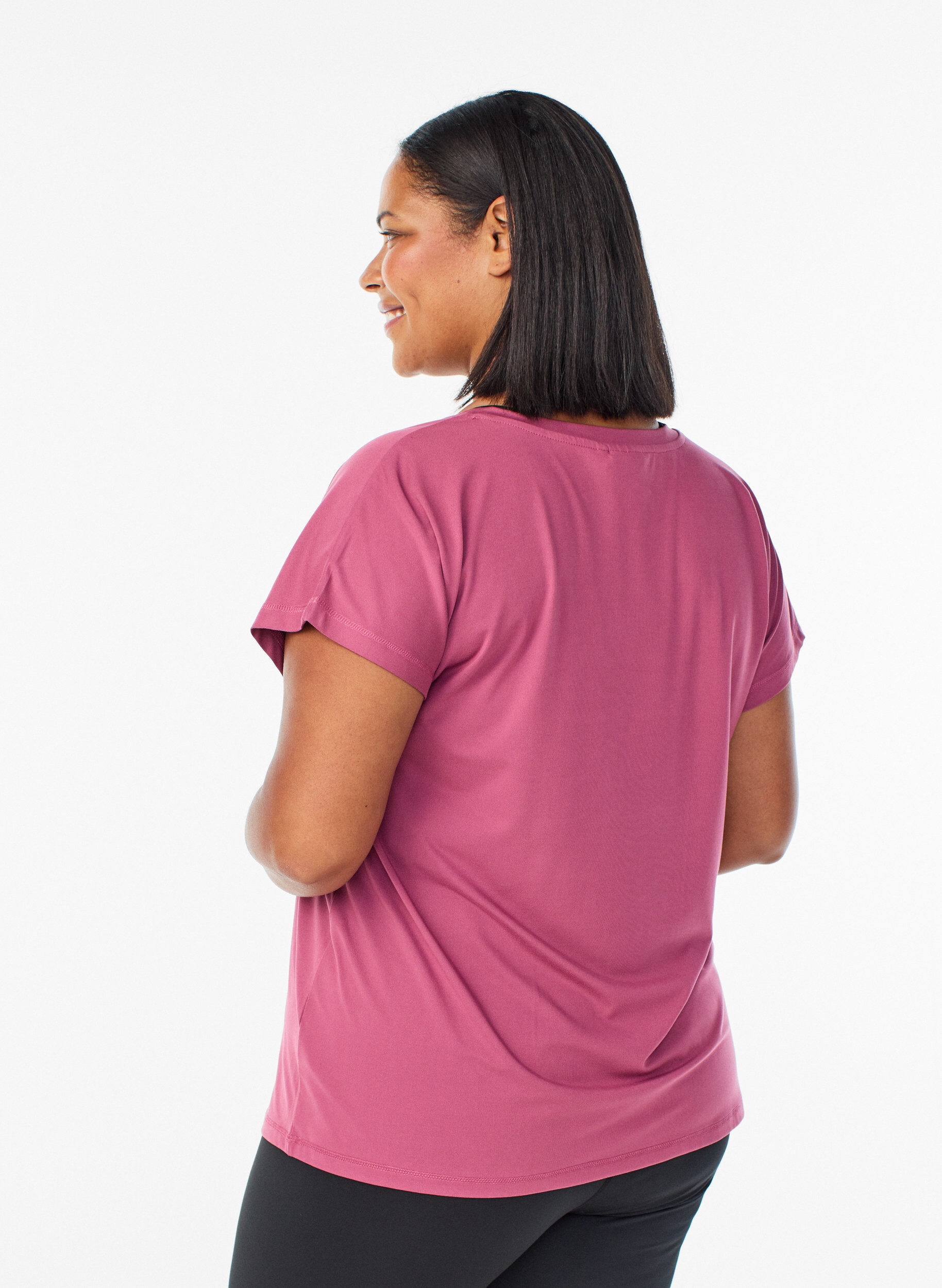 ZizziT-shirt d&rsquo;entra&icirc;nement ample avec col en V, Bordeaux, Model image number 2